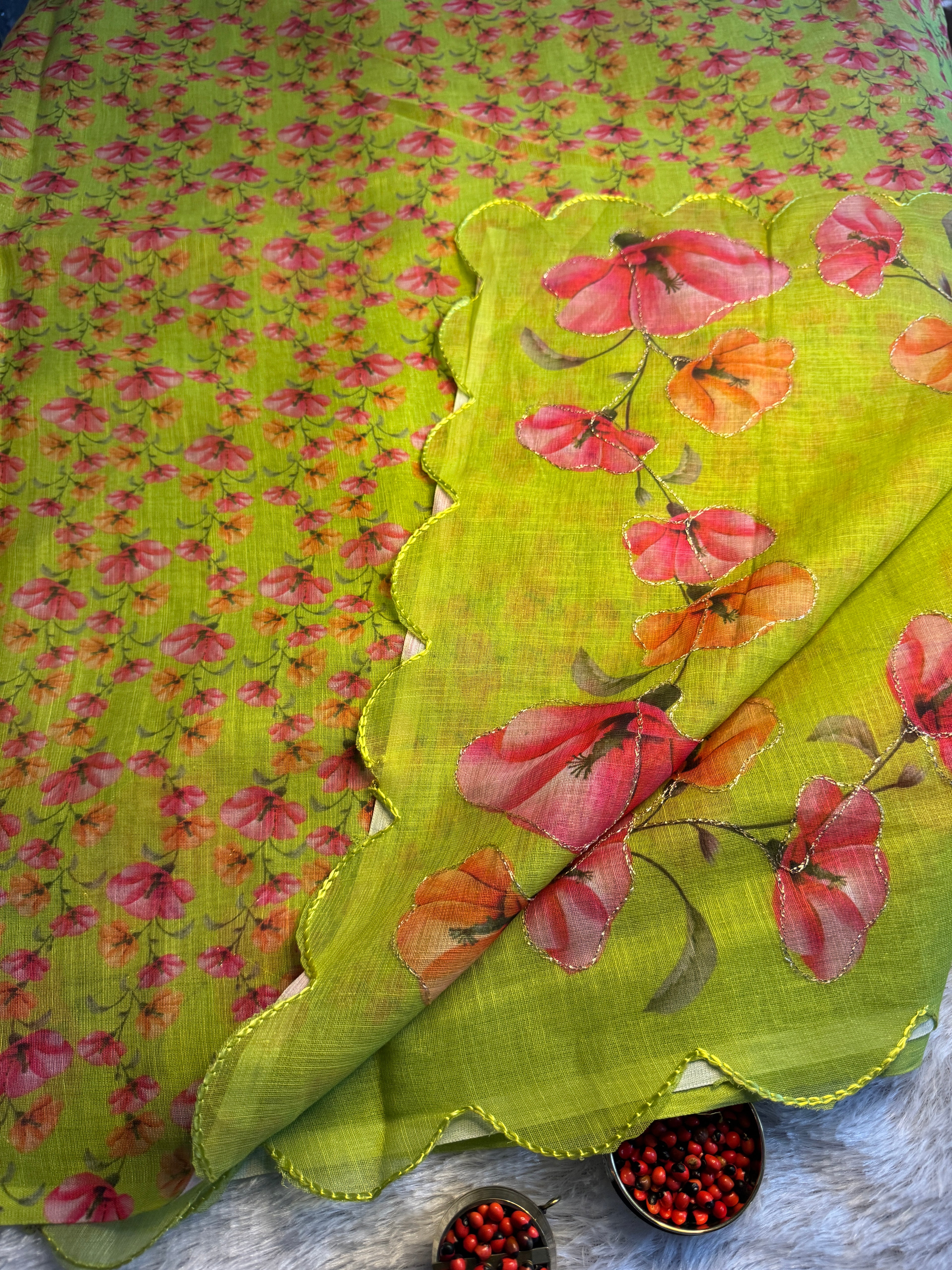 Semi Linen Saree