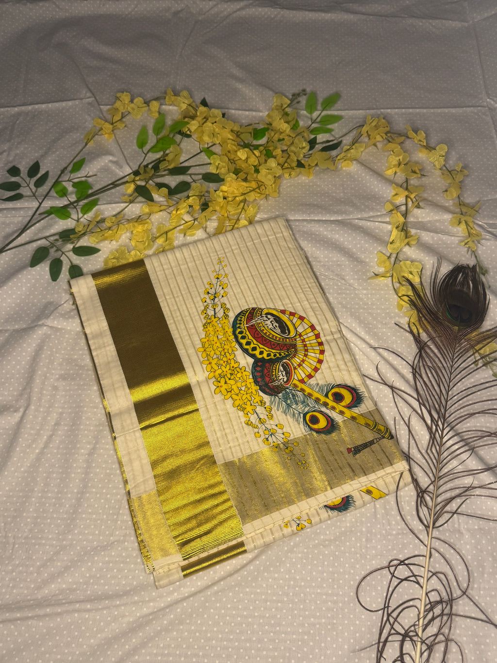 Kerala Kasavu Cotton Saree