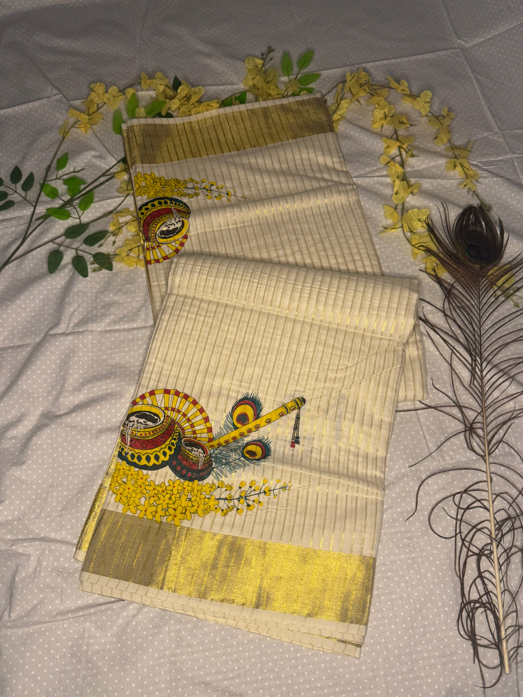 Kerala Kasavu Cotton Saree
