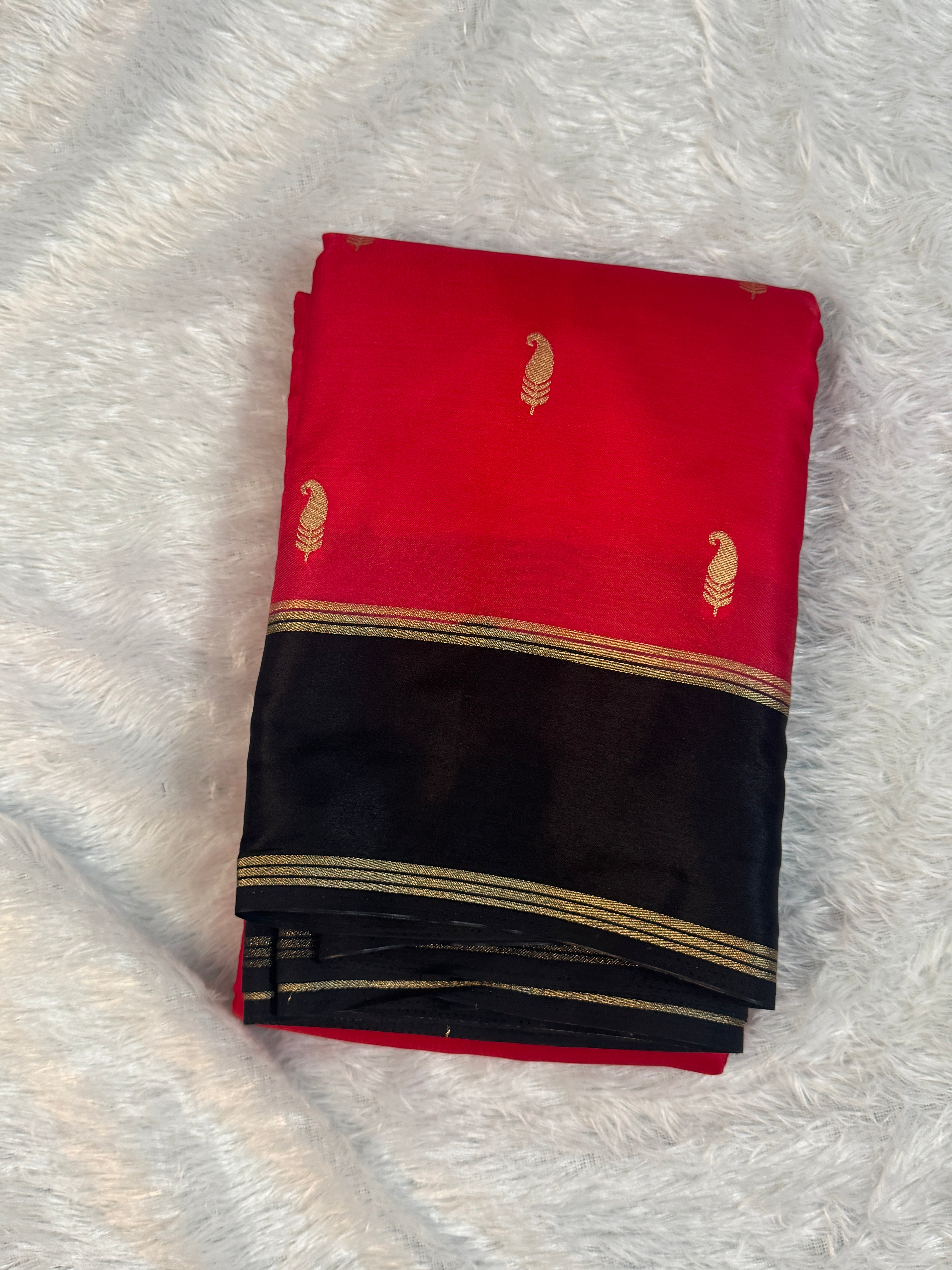 Heritage Gajji Silk Saree with Antique Gold Paisley Buttis & Kalka Brocade Pallu
