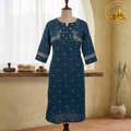 Premium Handloom Cotton Floral Yoke Kurti