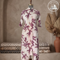 Premium Rayon Leaf Print Co-ord Set with Subtle Gold Highlights